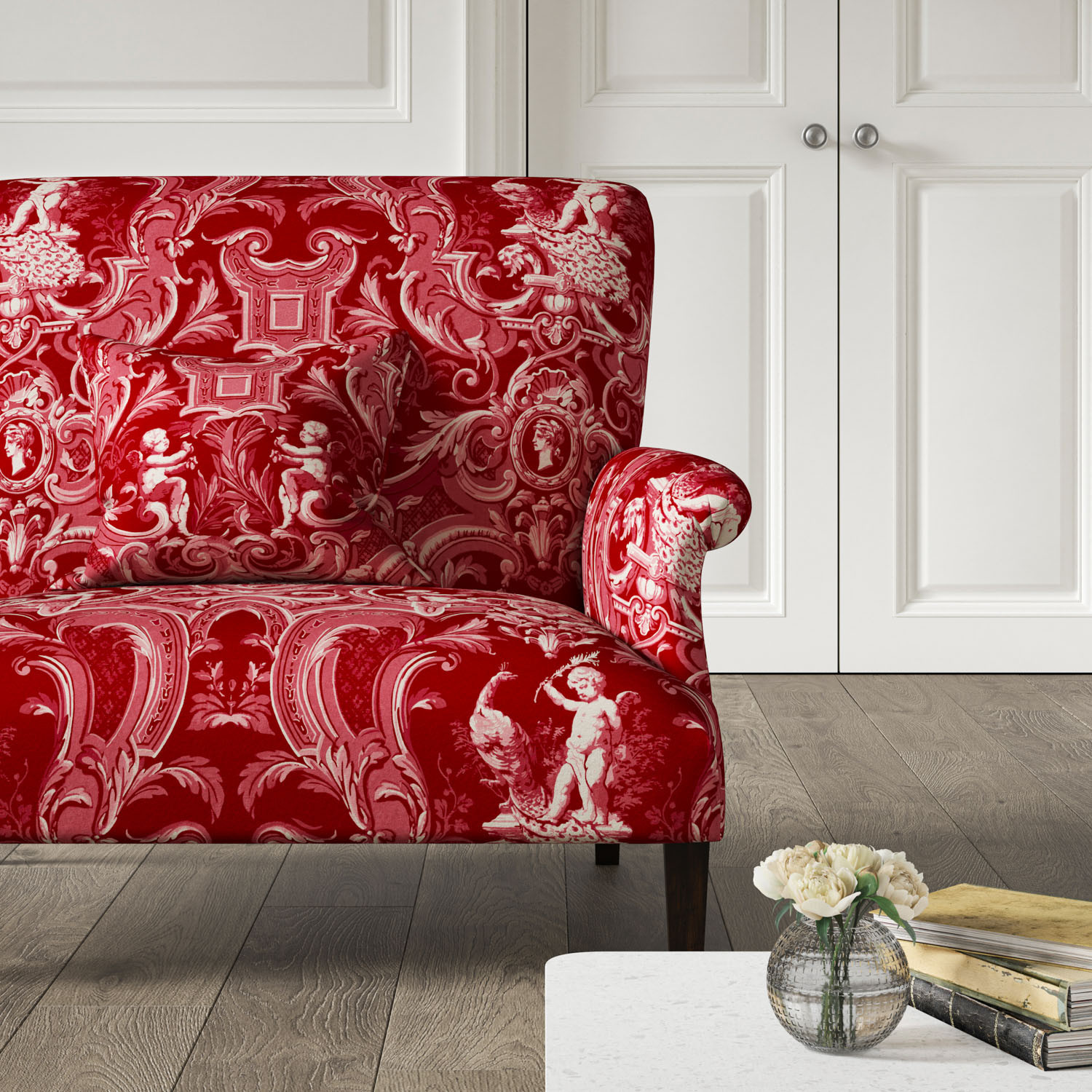 Red toile 2025 chair