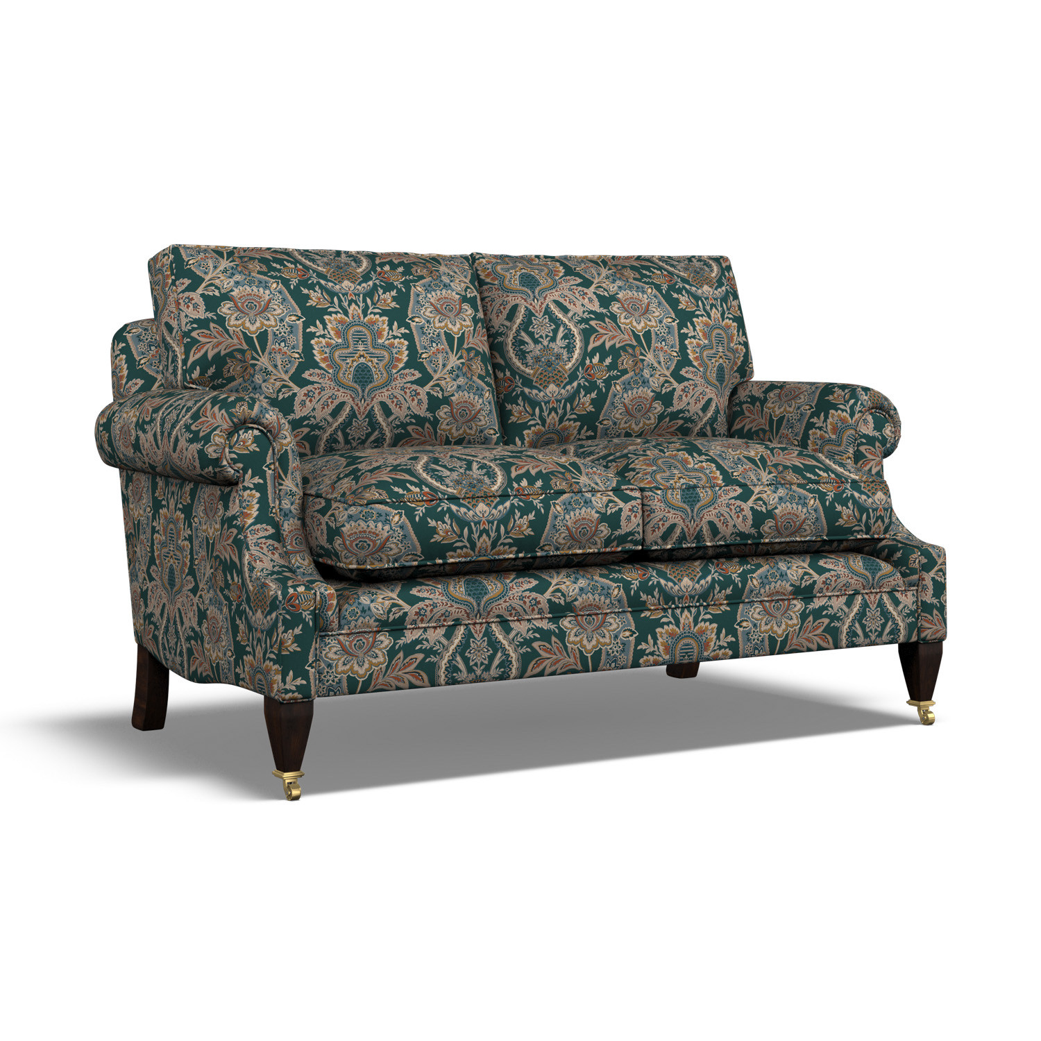 Burford 2 Seat Sofa Paisley Damask Teal