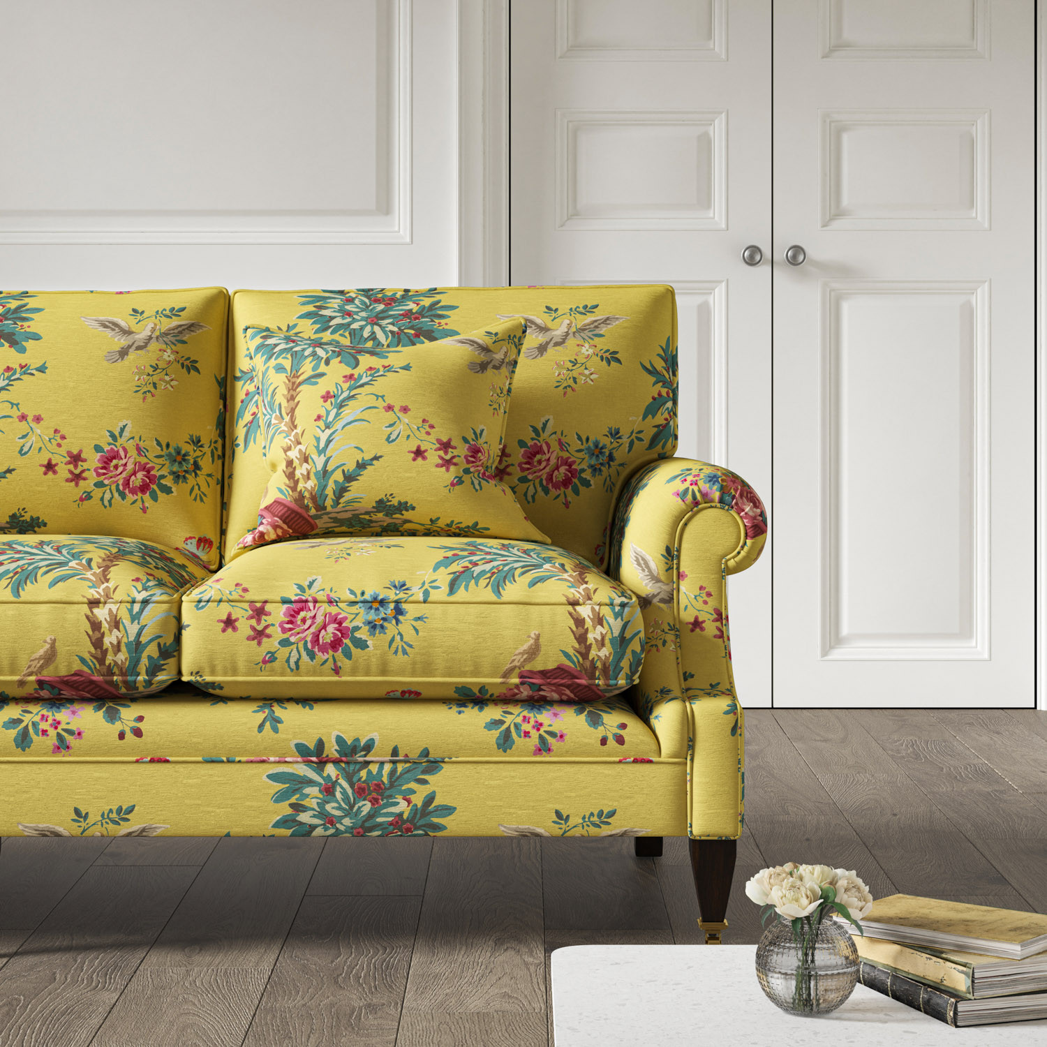 Yellow on sale floral sofa