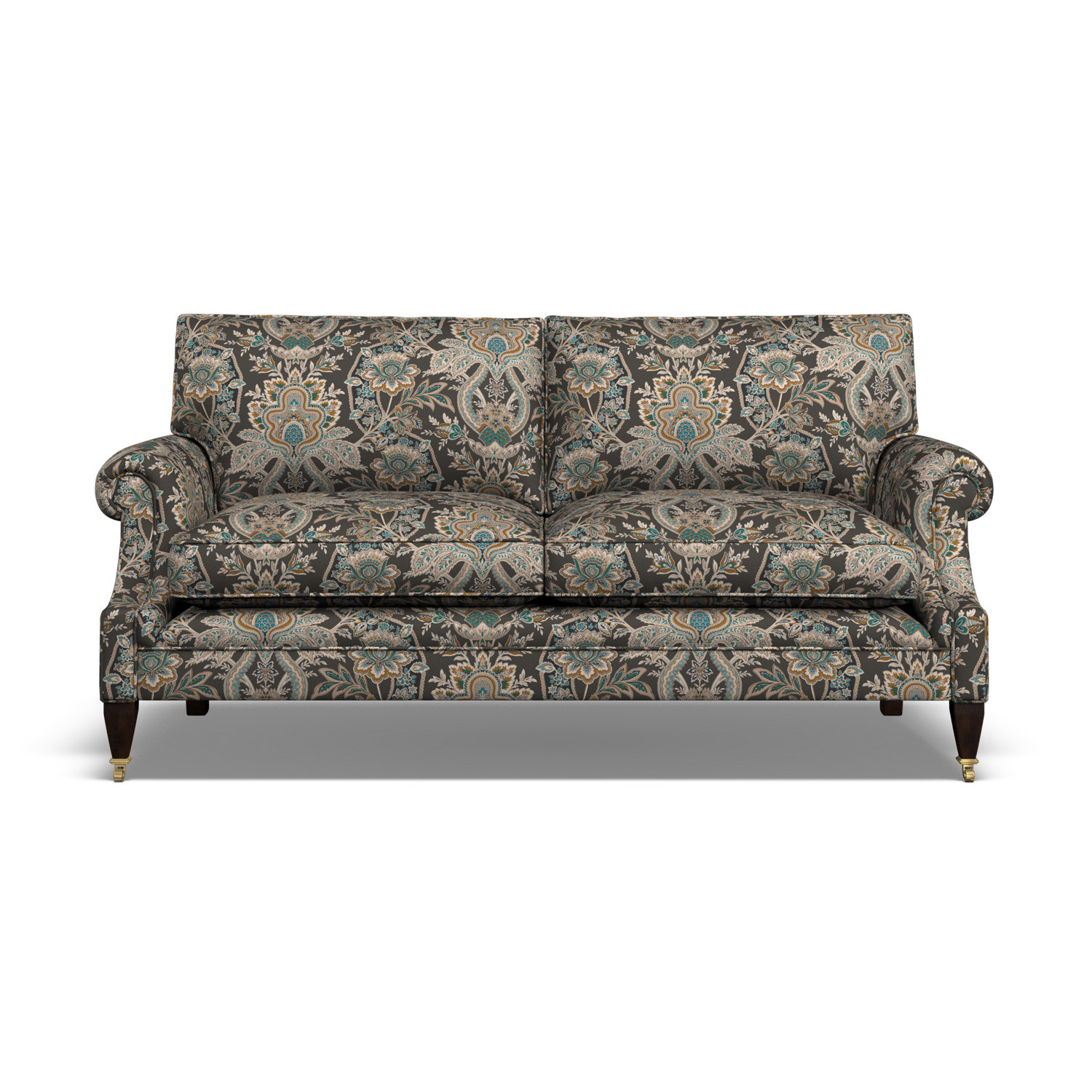 Burford Large 2 Seat Sofa Paisley Damask Charcoal