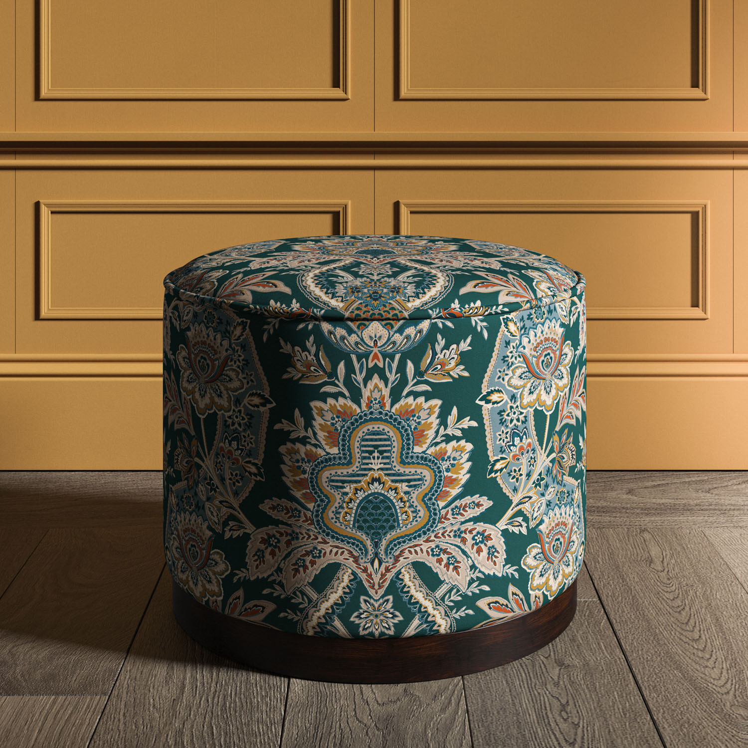 Hudson Ottoman Paisley Damask Teal
