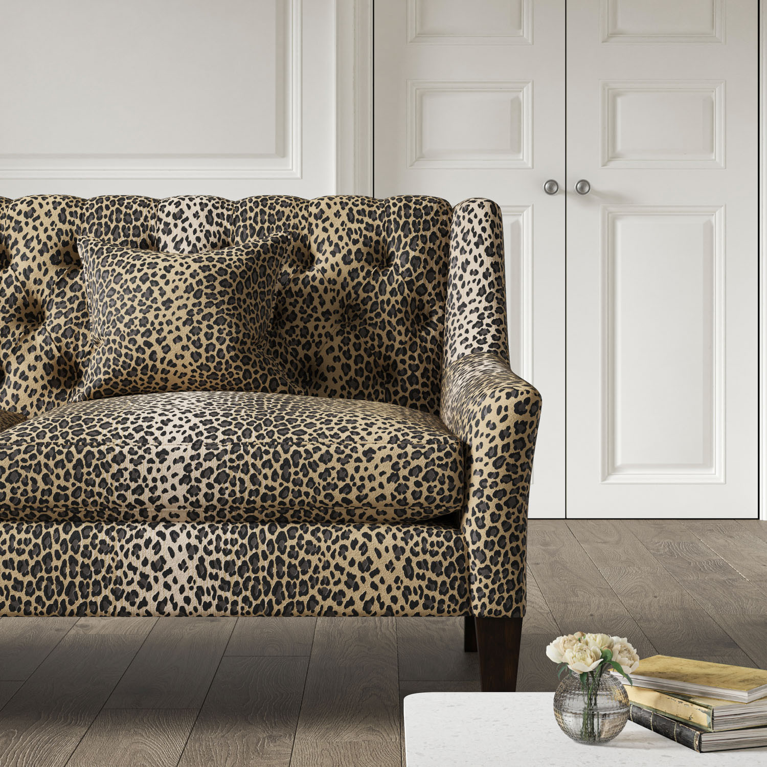 Leopard velvet top chair