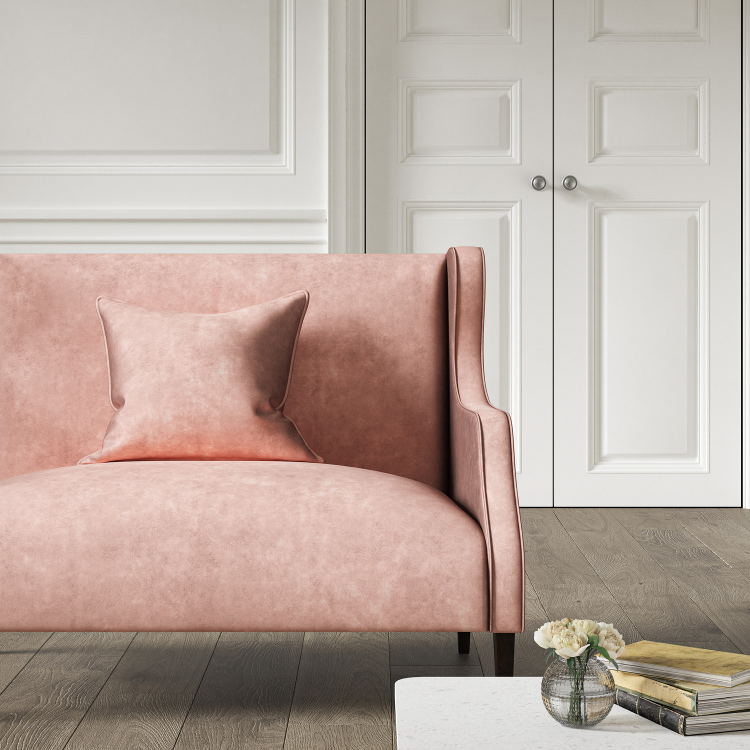 Rose shop velvet loveseat