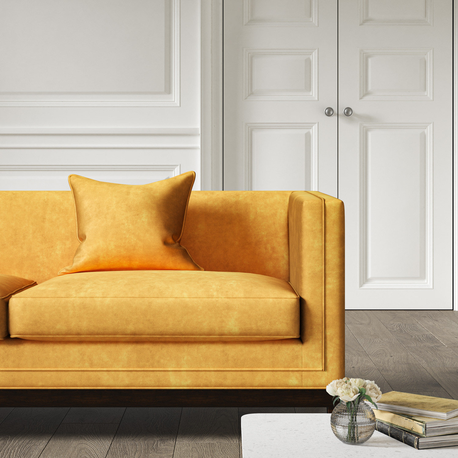 Amber sales velvet sofa