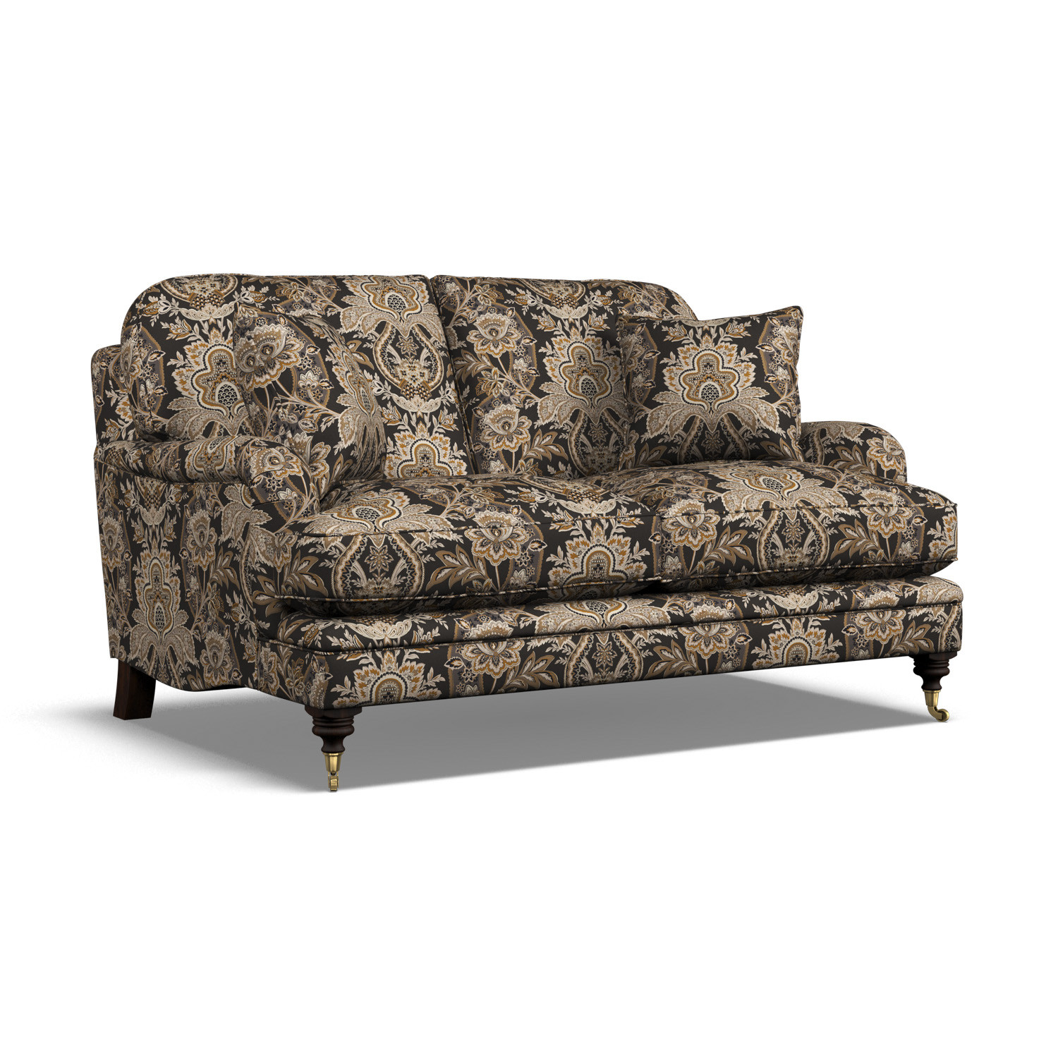 Warwick 2 Seat Sofa Paisley Damask Espresso