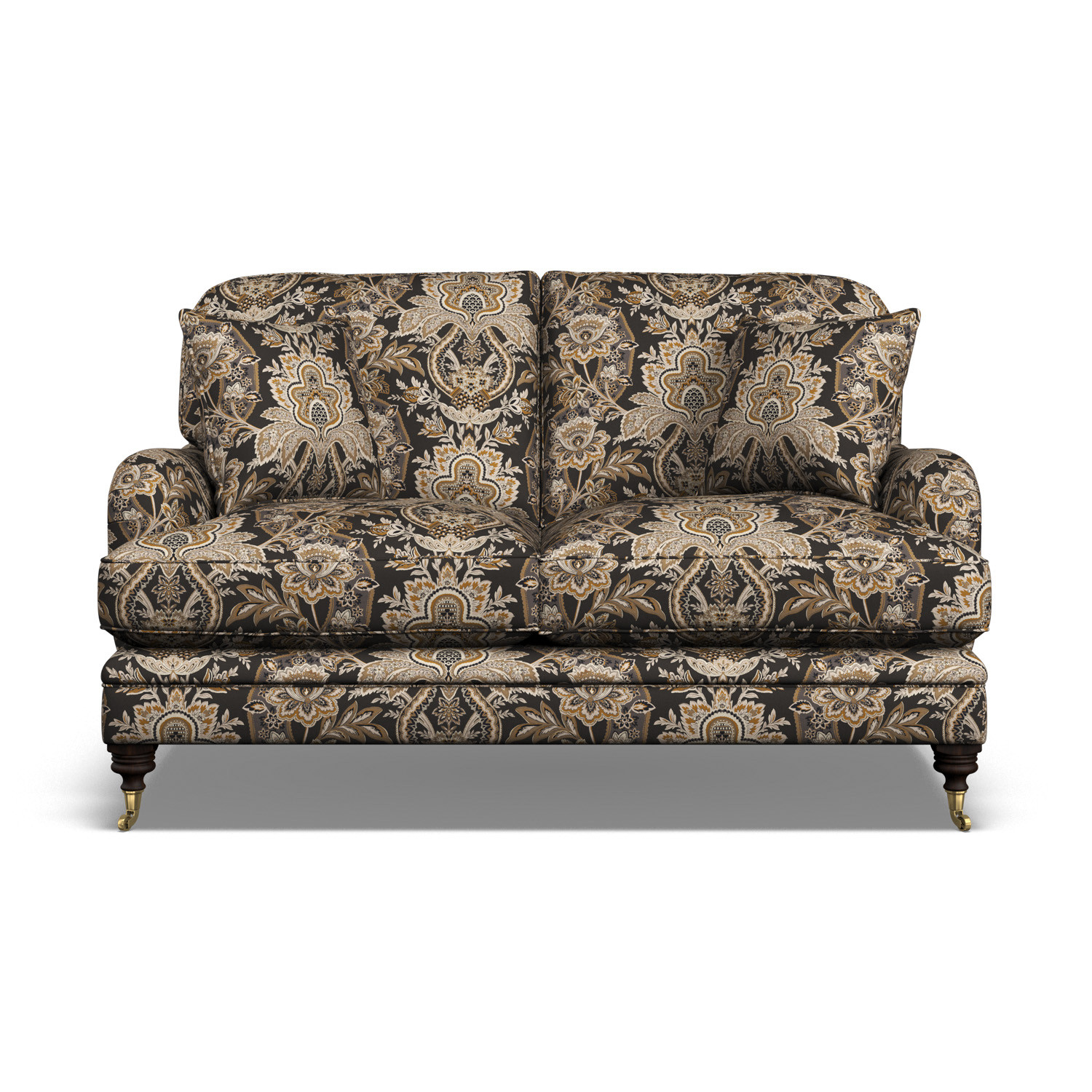 Warwick 2 Seat Sofa Paisley Damask Espresso