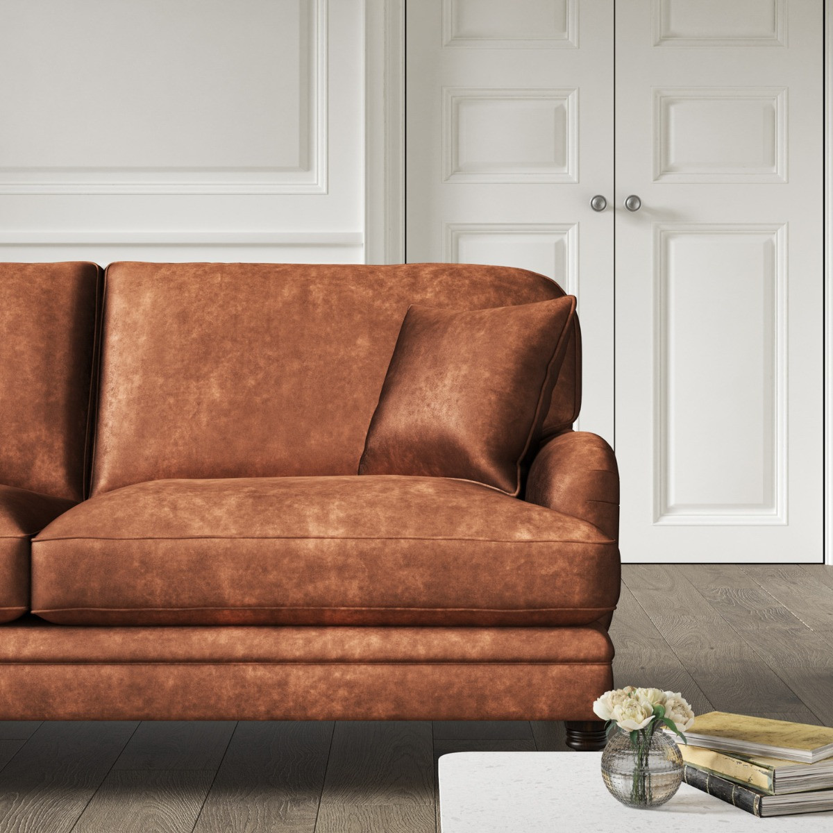 Copper velvet couch store