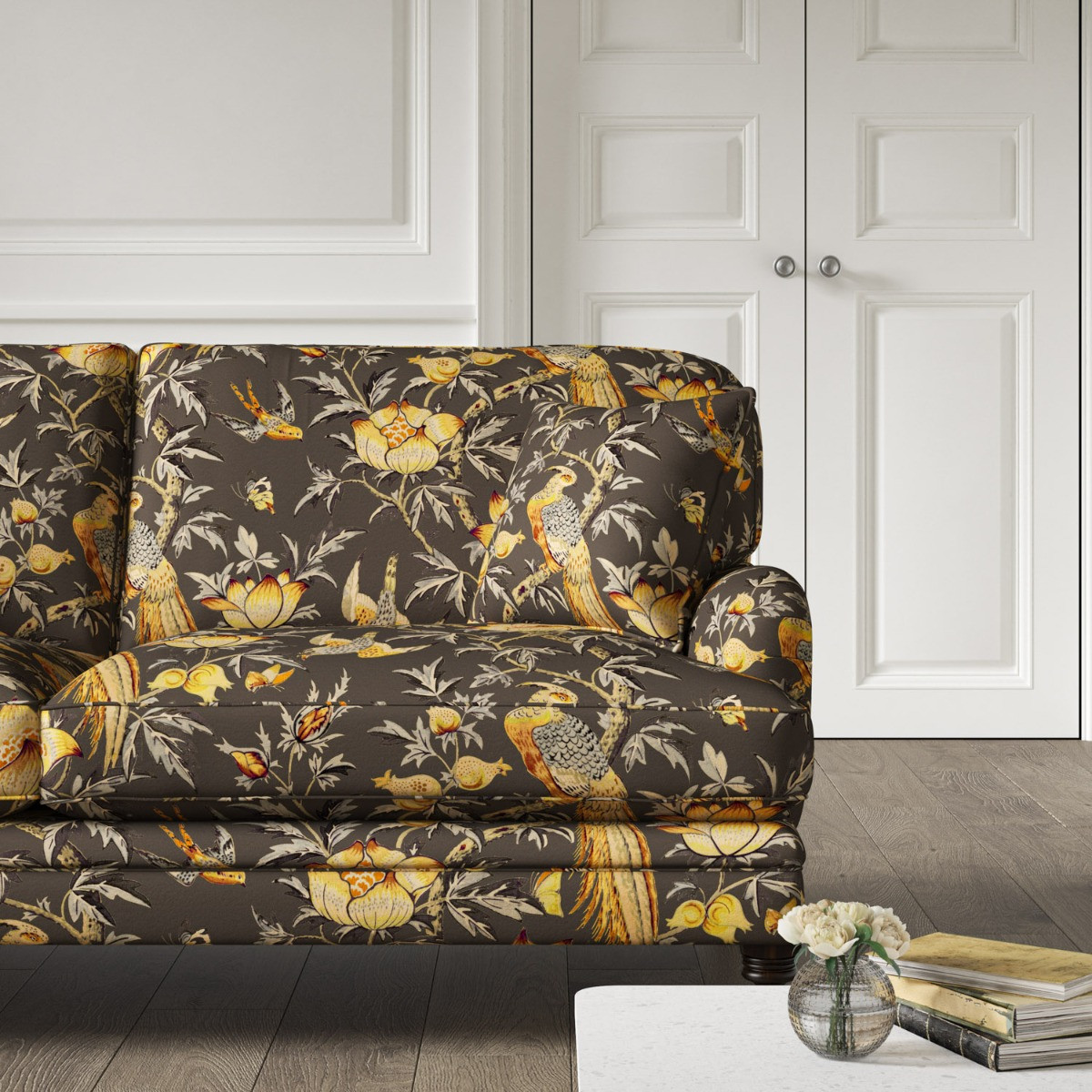 Black clearance floral couch