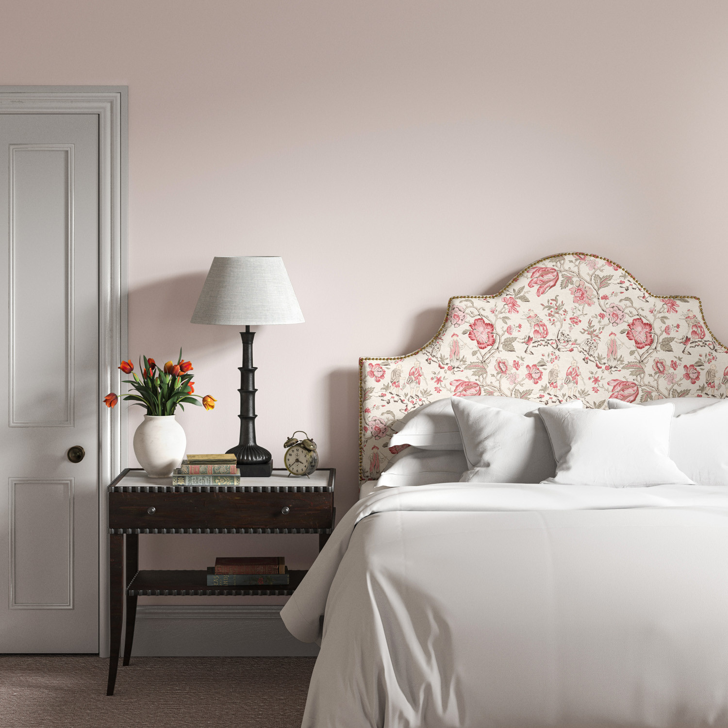 Pale discount grey headboard