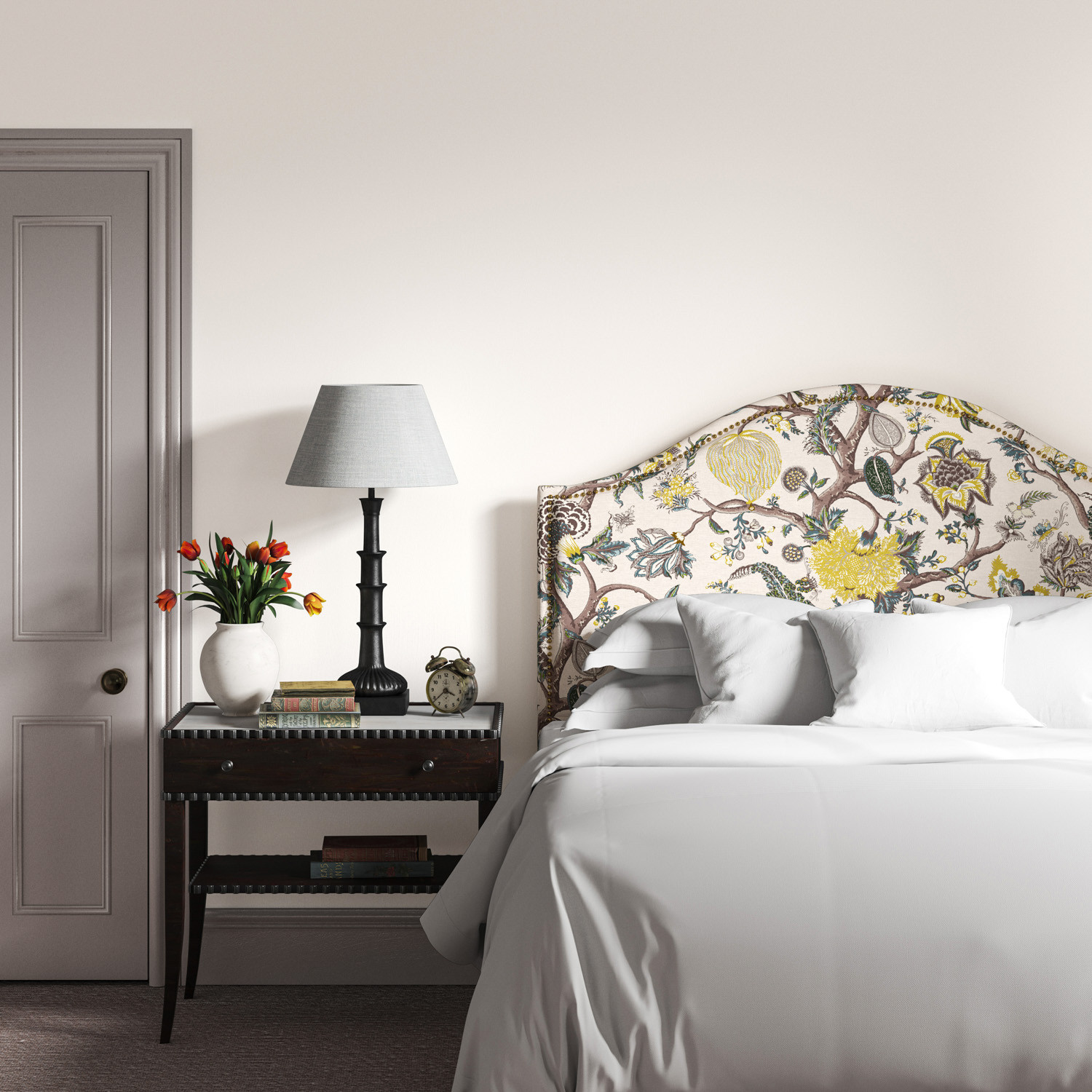 Linen headboard king discount