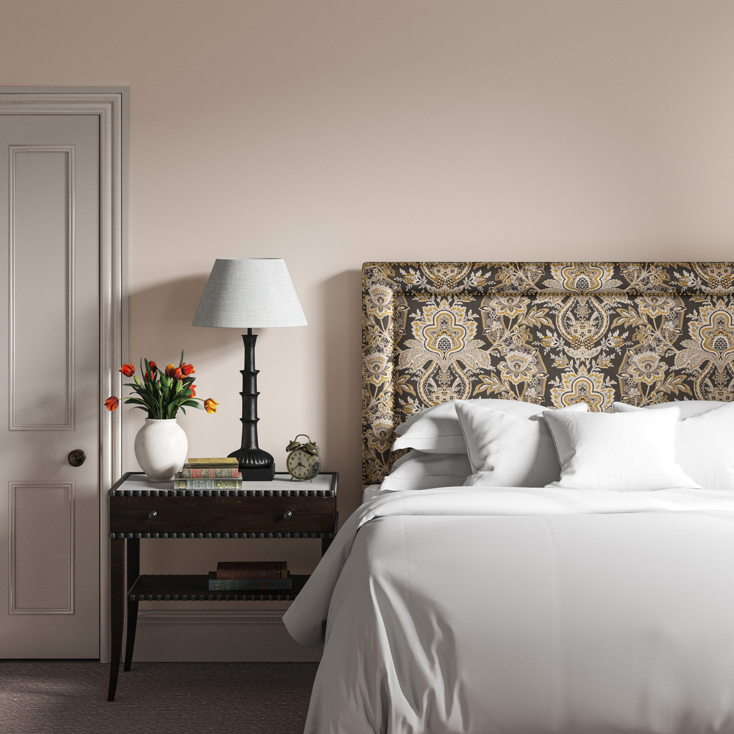 Grey and espresso bedroom deals