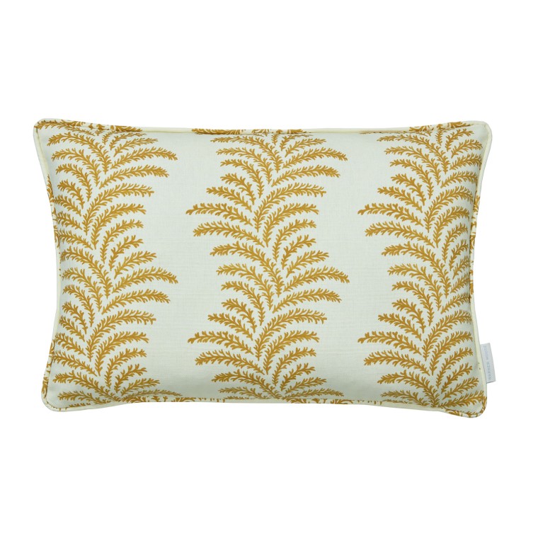Aubry Gold Printed Linen Cushion 55cm x 38cm