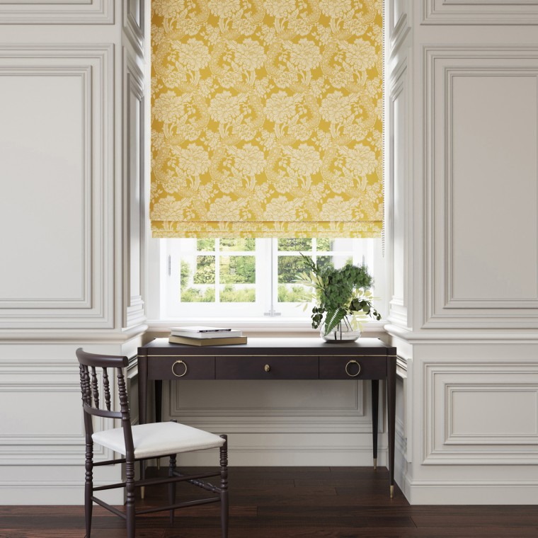 Deauville chartreuse woven roman blind