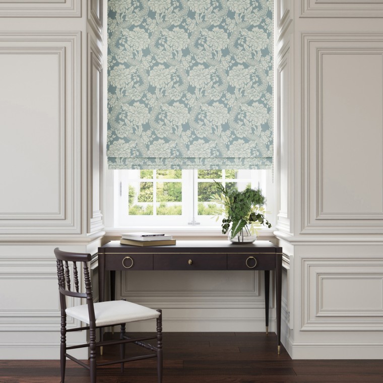 deauville sky woven roman blind