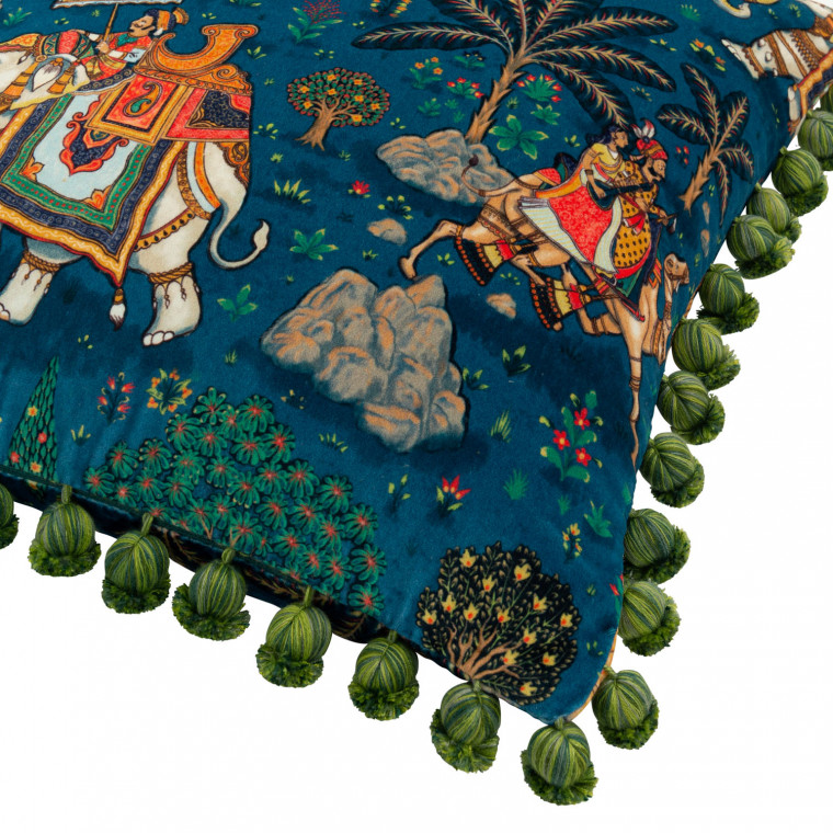 Jaipur Midnight 55cm X 55cm Velvet Cushion Warner House