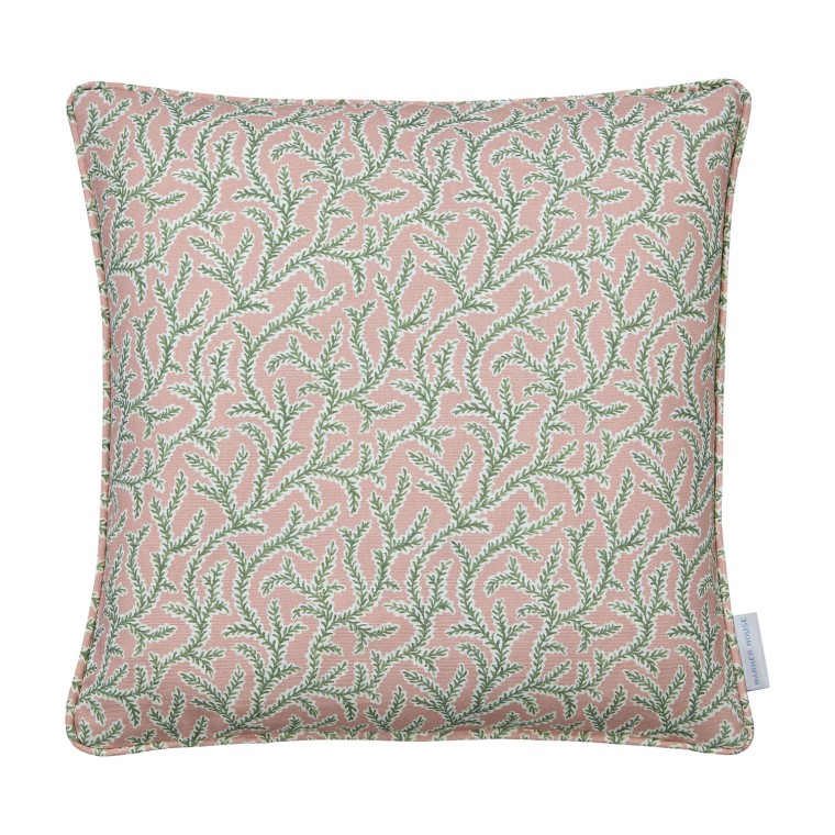 Emeline Blush Printed Linen Cushion 43cm x 43cm