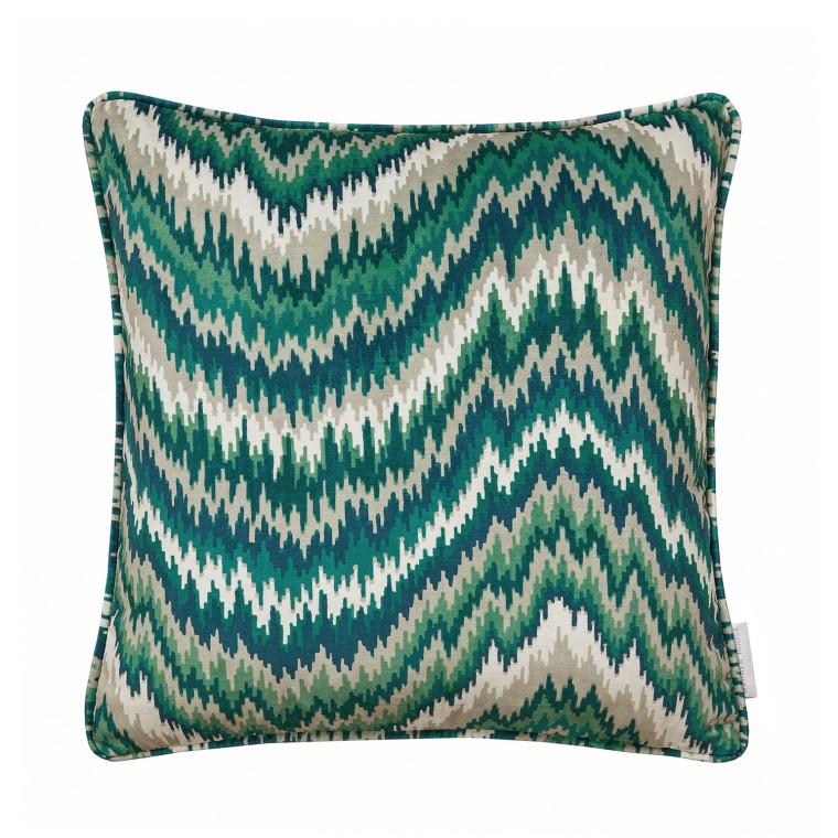 Fable Malachite Printed Velvet Cushion 43cm x 43cm