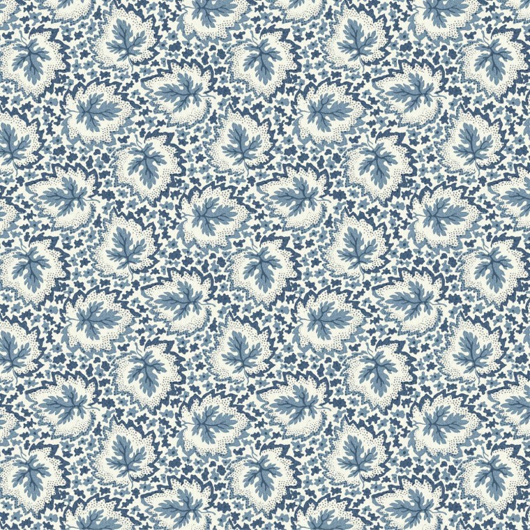 Acanthus Indigo Linen Mix Fabric