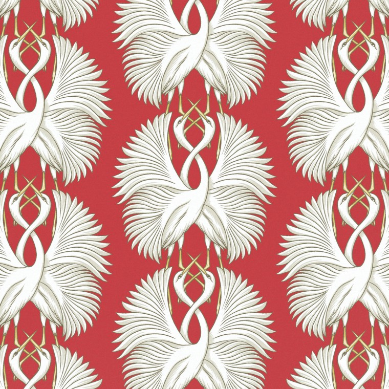 fabric cranes lantern printed cotton flat