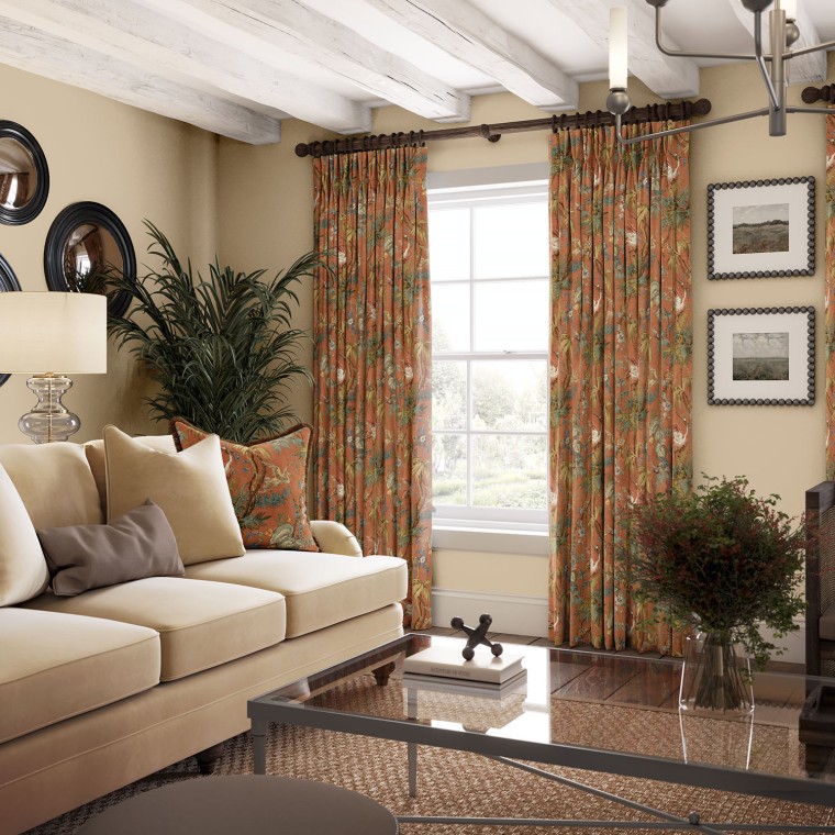 Herons Sienna Velvet Curtain