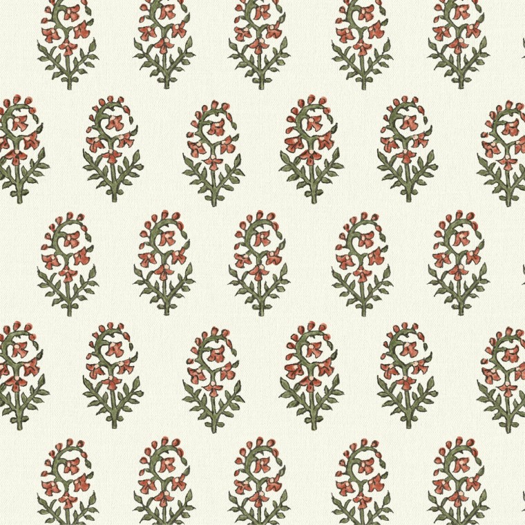 Isha Coral Linen Mix Fabric