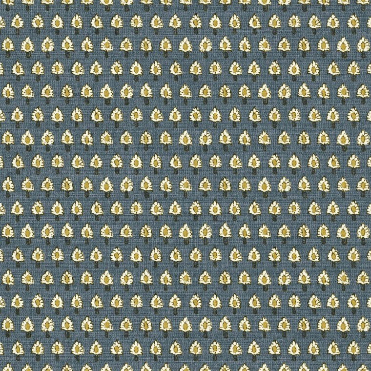 Lalita Indigo Linen Mix Fabric