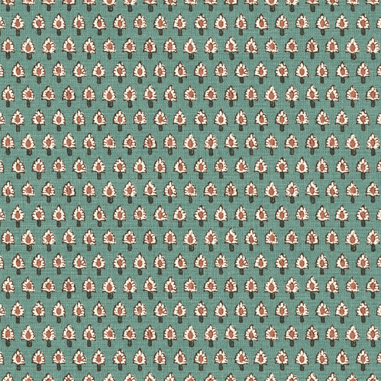 Lalita Teal Linen Mix Fabric