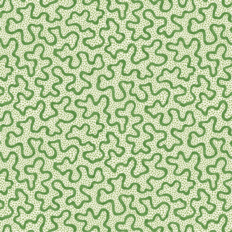Meander Apple Linen Mix Fabric