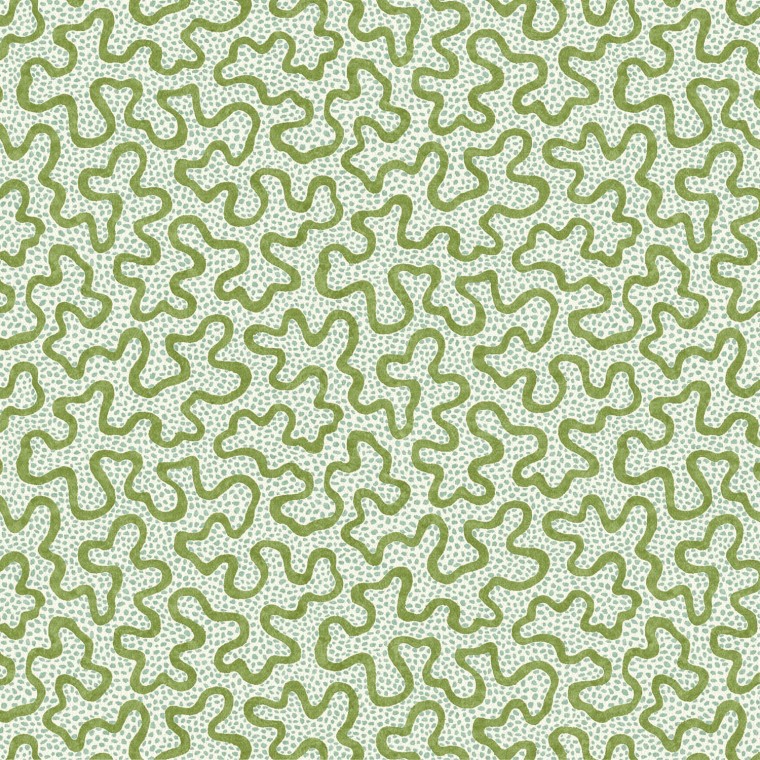 Meander Fern Linen Mix Fabric