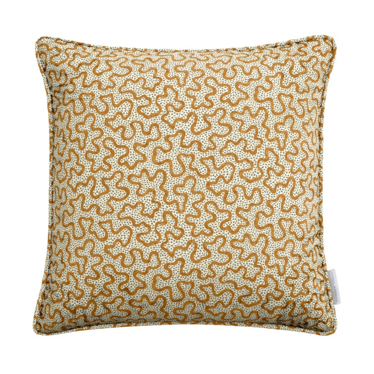 Meander Ginger Linen Mix Cushion 43cm x 43cm