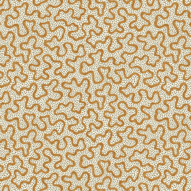 Meander Ginger Linen Mix Fabric