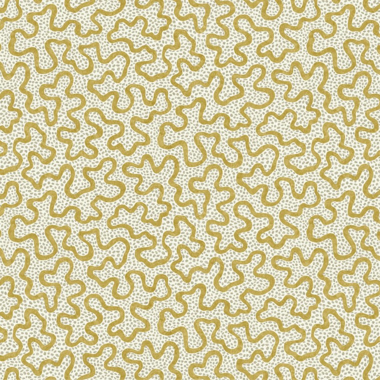 Meander Honey Linen Mix Fabric