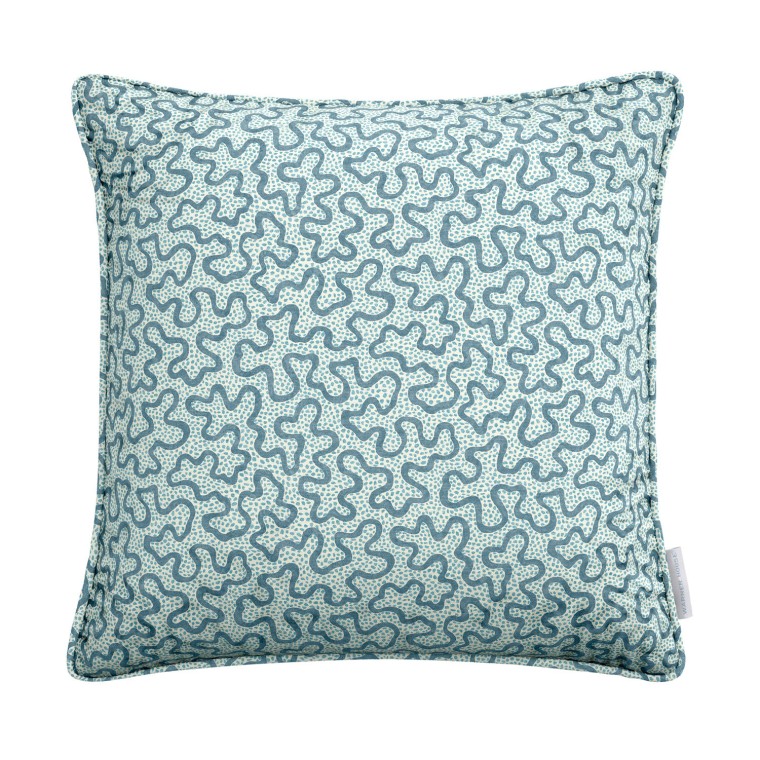 Meander Ocean Linen Mix Cushion 43cm x 43cm