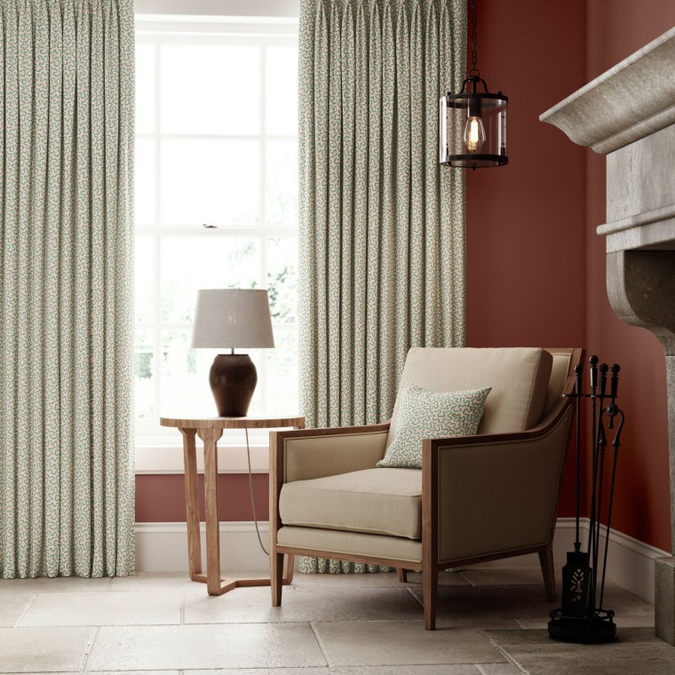 Meander Teal Curtains