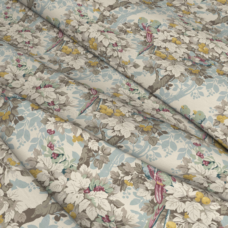 Roman Parakeets Parakeet Natural Linen Mix Made to Measure Roman Blind | Warner House