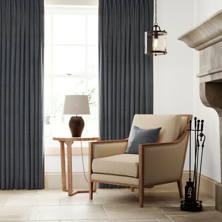 Portofino Graphite Curtains