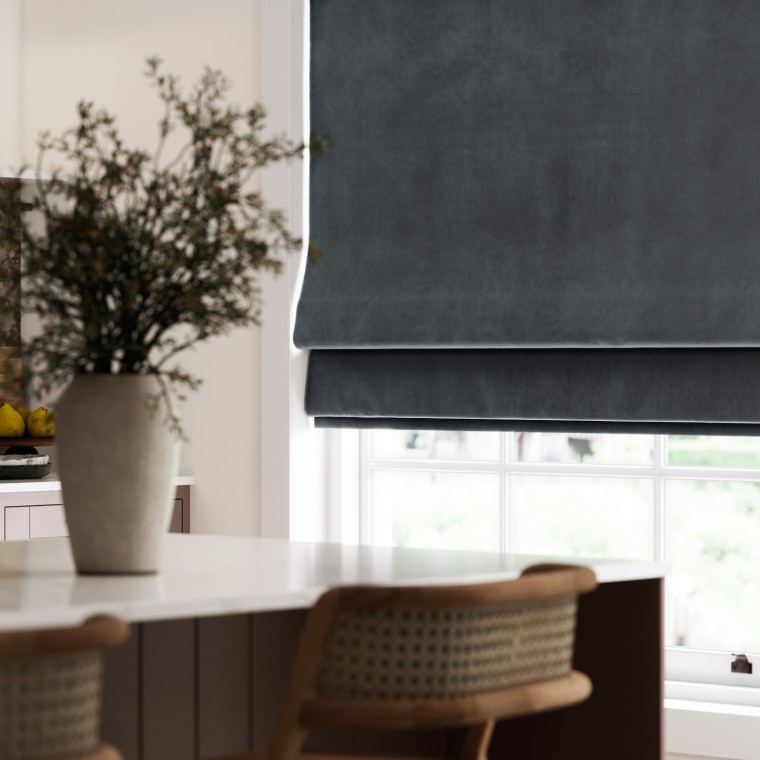 Portofino Graphite Roman Blind