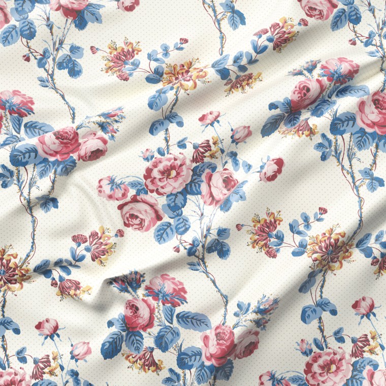 Devon Raspberry Fabric Roxburgh Raspberry Cotton Fabric | Warner House