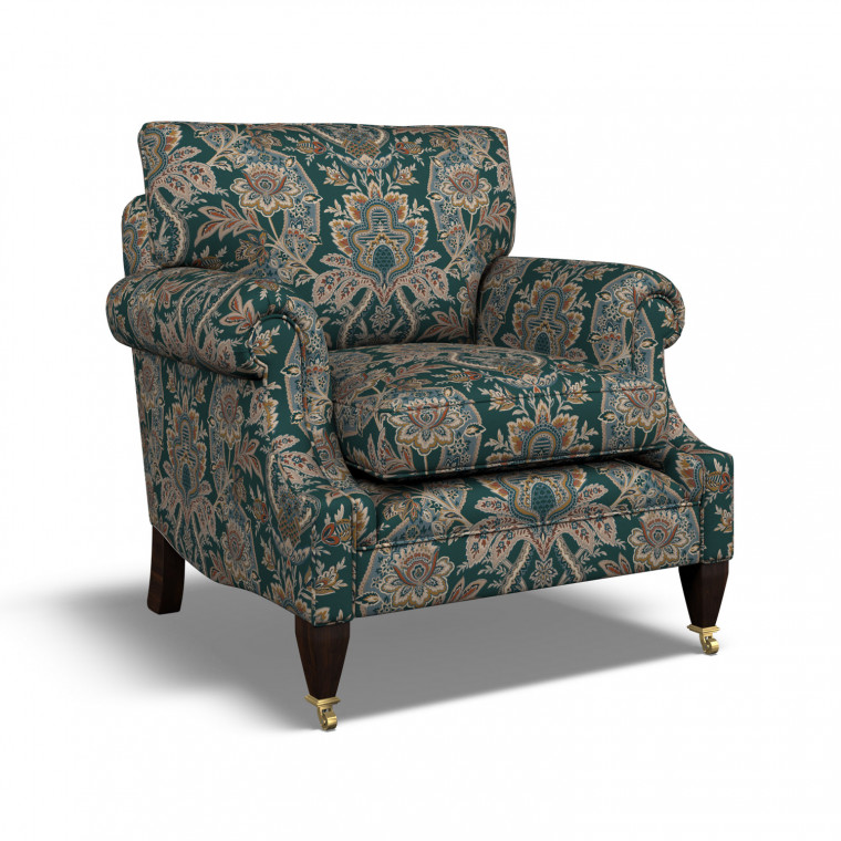 Burford Chair Paisley Damask Teal