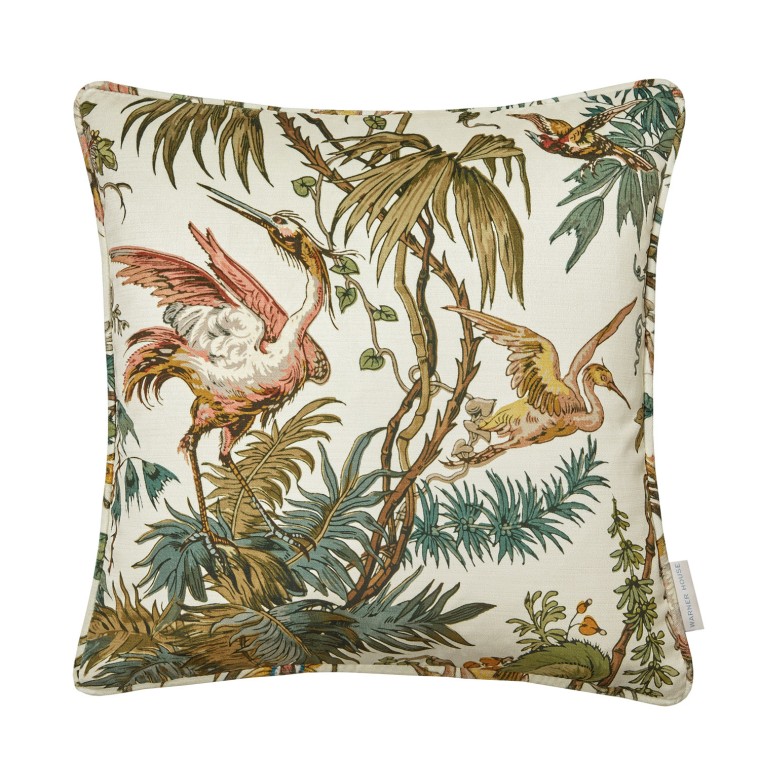 Herons Antique Printed Velvet Cushion 43cm x 43cm
