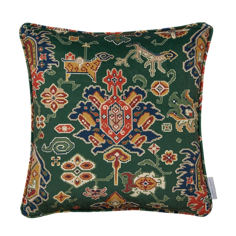 Isfahan Forest Printed Velvet Cushion 43cm x 43cm