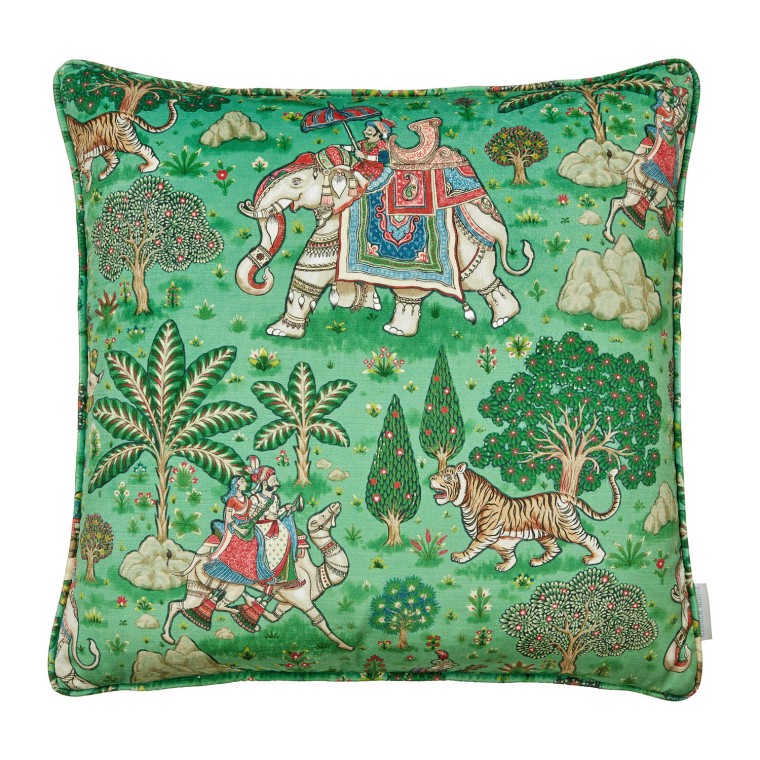 Jaipur Jade Printed Velvet Cushion 55cm x 55cm