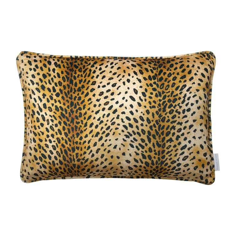 Masai Gold Printed Velvet Cushion 55cm x 38cm