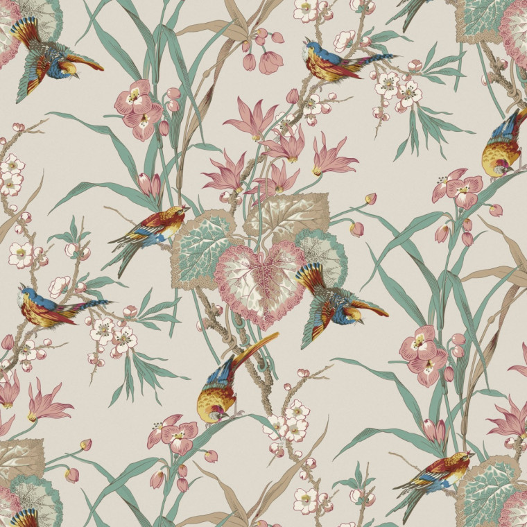 Birds & Blossom Stone Wallpaper | Warner House