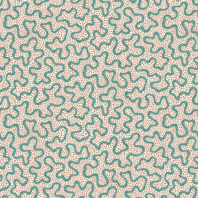 Meander Teal Wallpaper