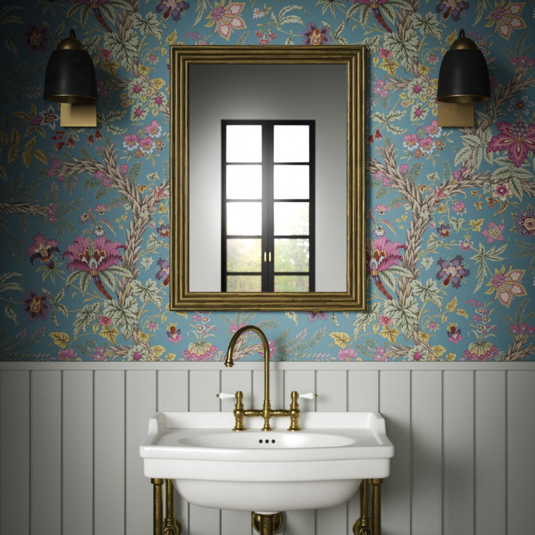 Tree Of Life Teal Wallpaper Warner House tree-of-life-teal-wallpaper-warner-house