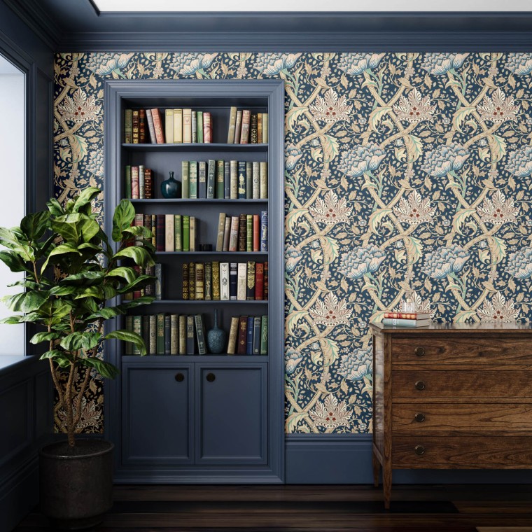 Windrush Navy Wallpaper Warner House