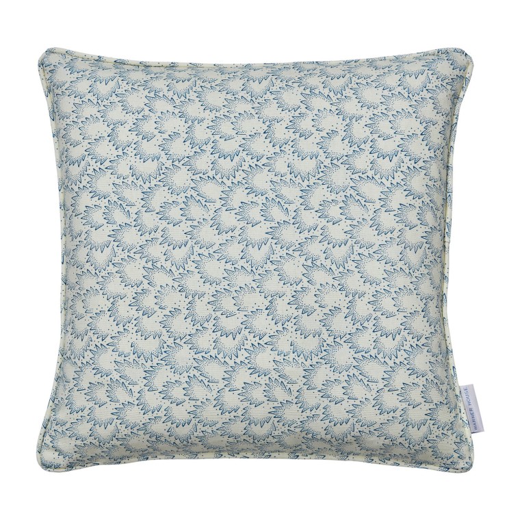 Ziya Indigo Printed Linen Cushion 43cm x 43cm