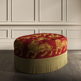 Red shop ottoman round
