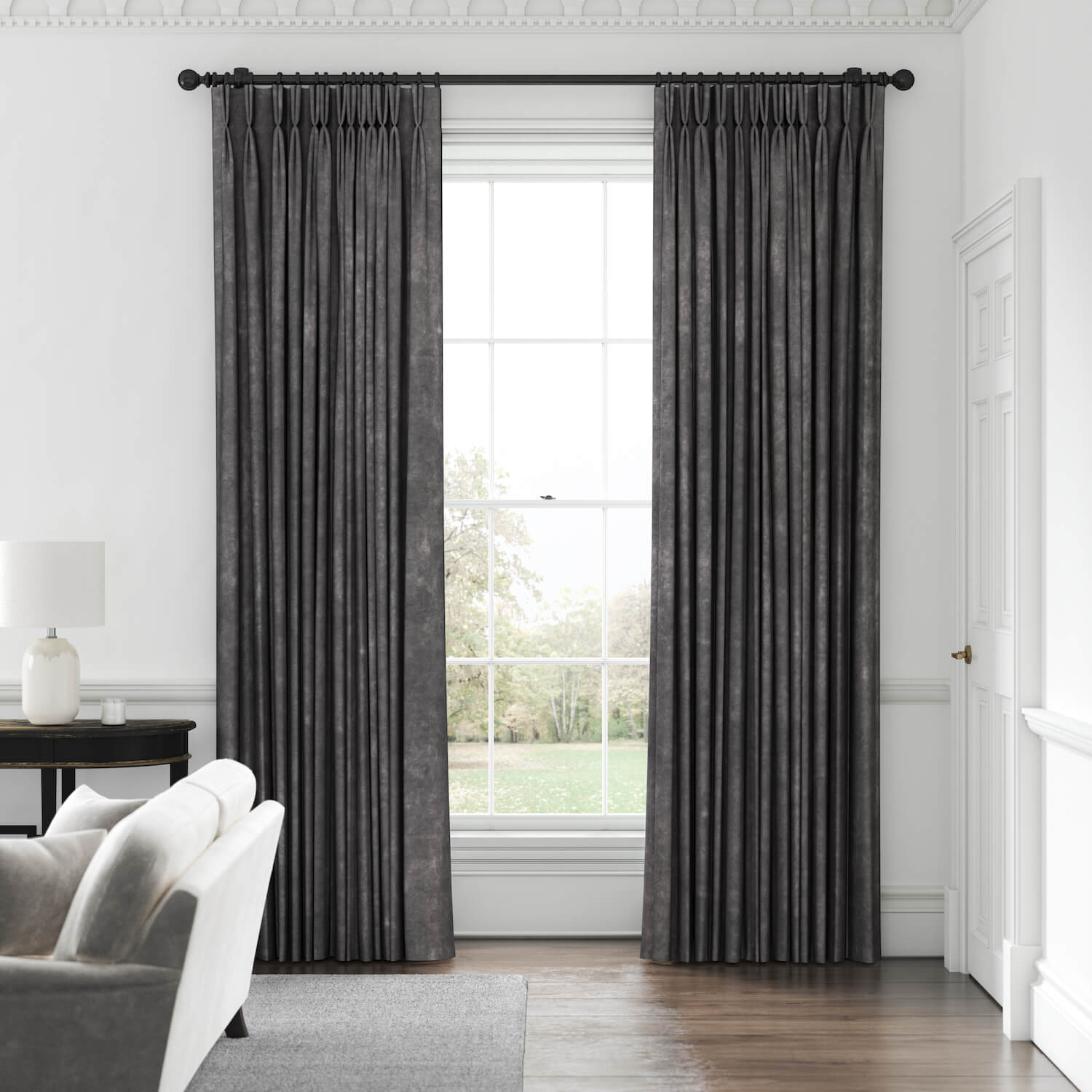 Grey Velvet Made to Measure Curtains